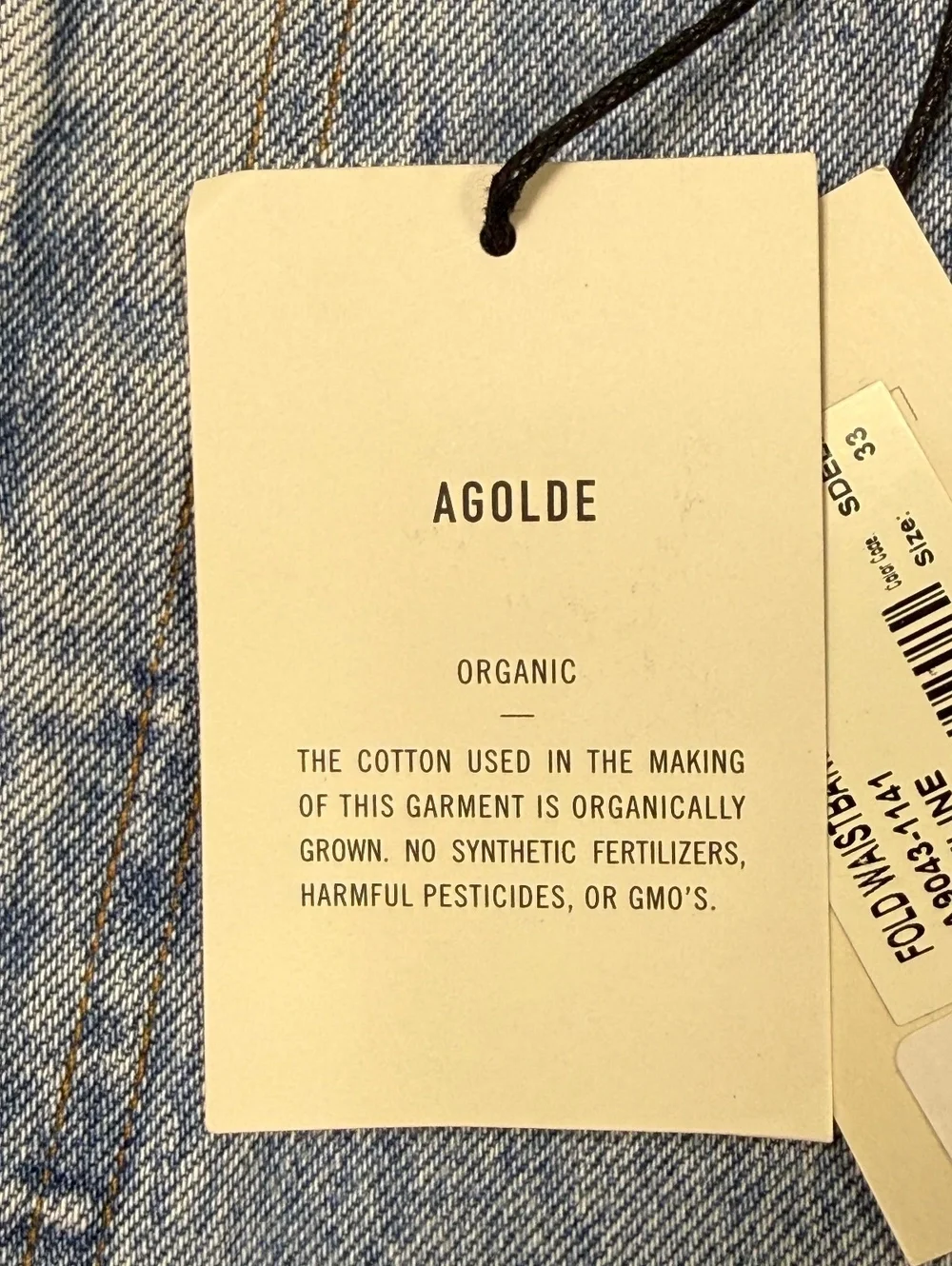 AGOLDE Sideline Fold Waistband Denim Shorts Women 33 Light